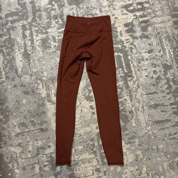 Athleta Rainier Tight Size XXS Burgundy High Rise Reflective Pockets‎ - Picture 6 of 10